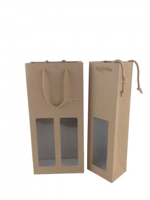 luxury hand made paper bag with PVC window