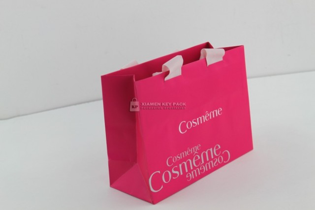paper hand made bag with grosgrain ribbon glued 