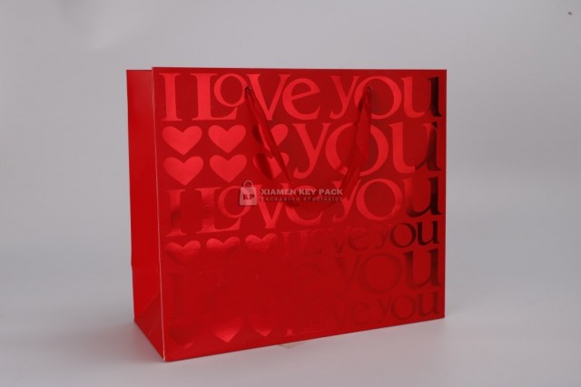 paper hand made bag with red hotstamp