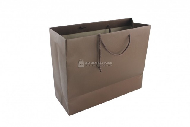 Paper hand made bag,natural kraft paper,cotton handle