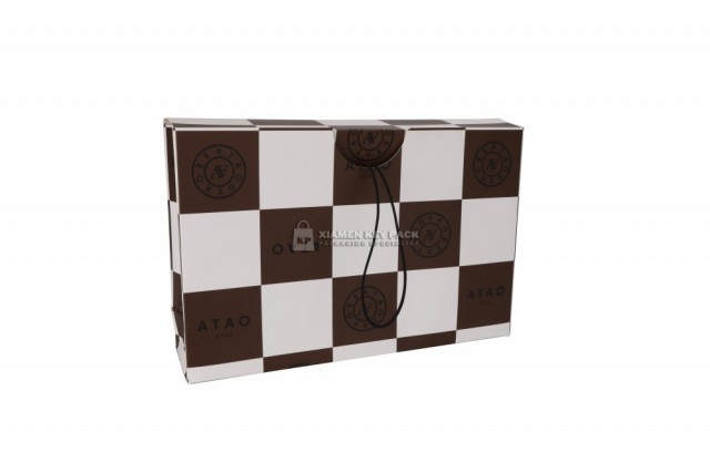 Paper hand made bag with flap